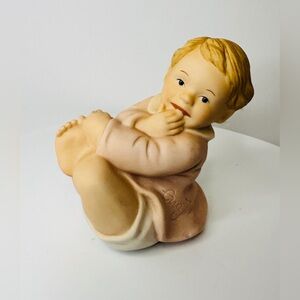 Vintage Baby Girl Piano Baby Bisque Porcelain Figurine by Eva J Goebel